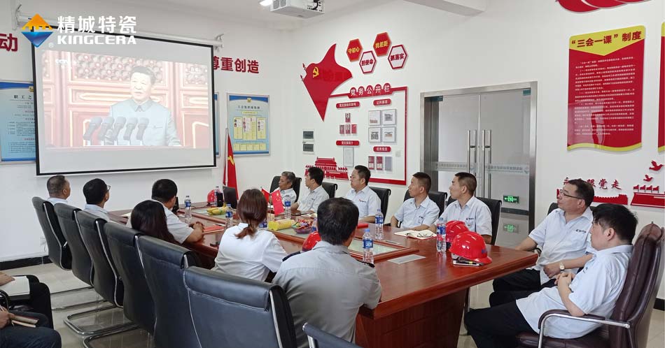 必发365特瓷党支部组织寓目庆祝中国共产党建设100周年大会现场直播